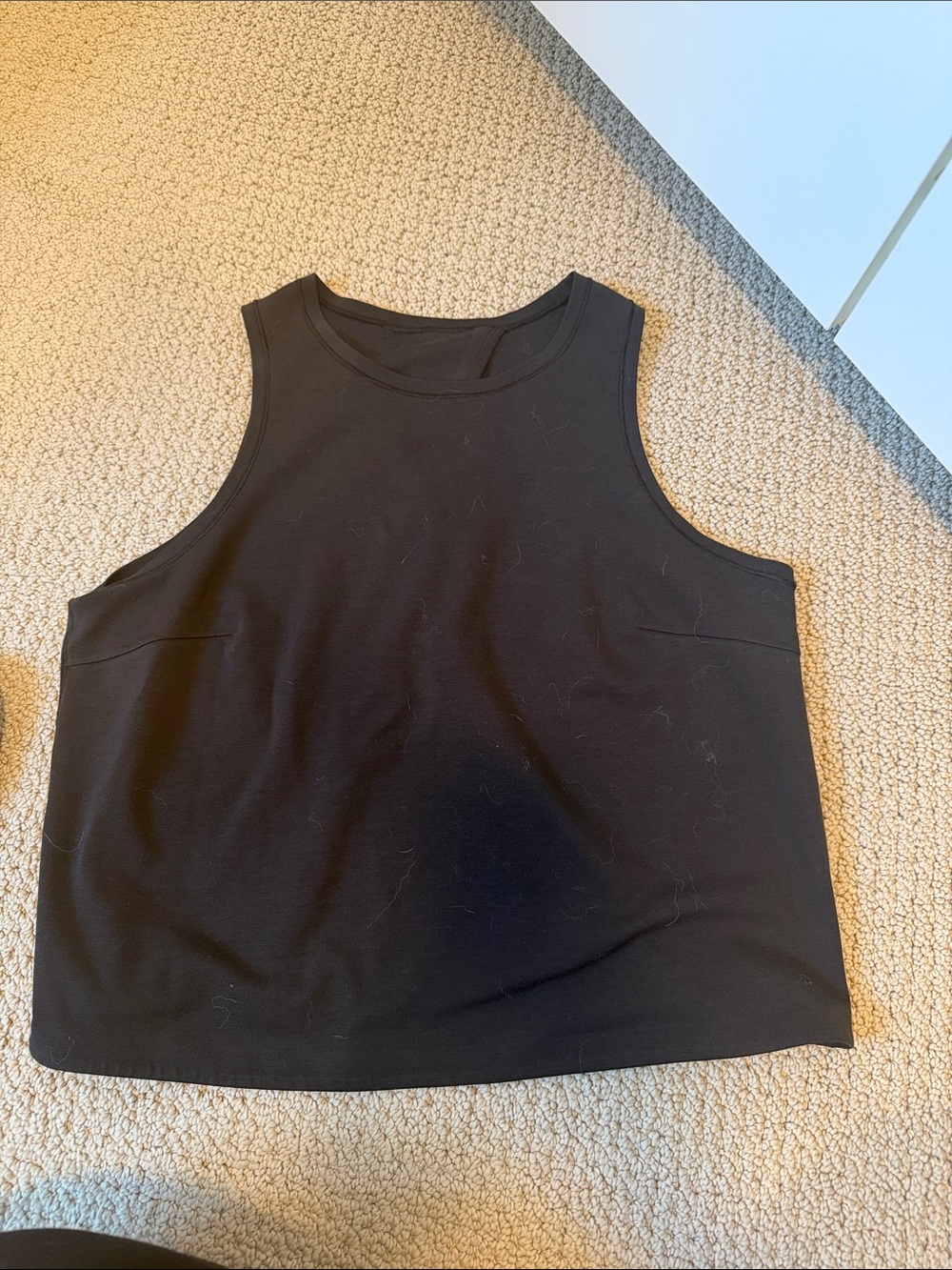 lululemon athletica open back black Sleeveless Crop Tank